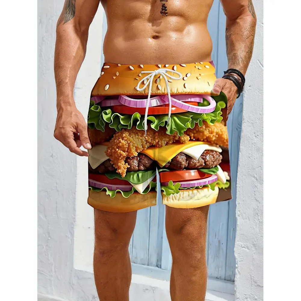 

1pcs Men's Short swim trunks2026 Summer 3D Printed Short sleeve running Men's clothing Quick drying Breathable Polyester