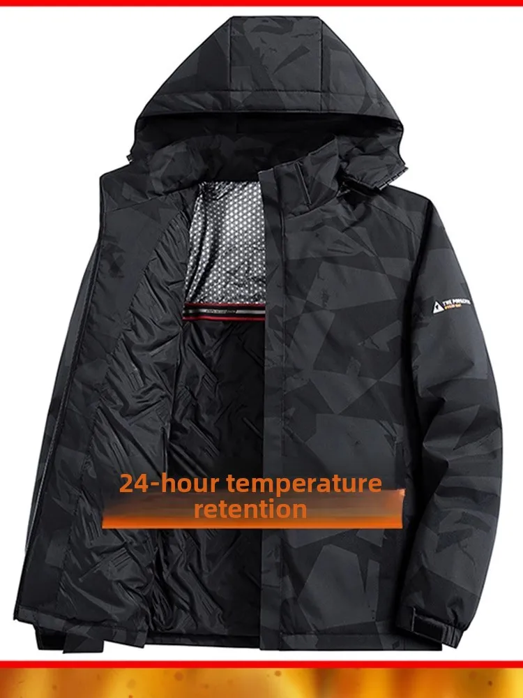 

aphene Insulated Cotton Jaet Men's Winter Windproof Climbing Outdoor Camouflage Jaet Fce Lined Parka Youth Faion