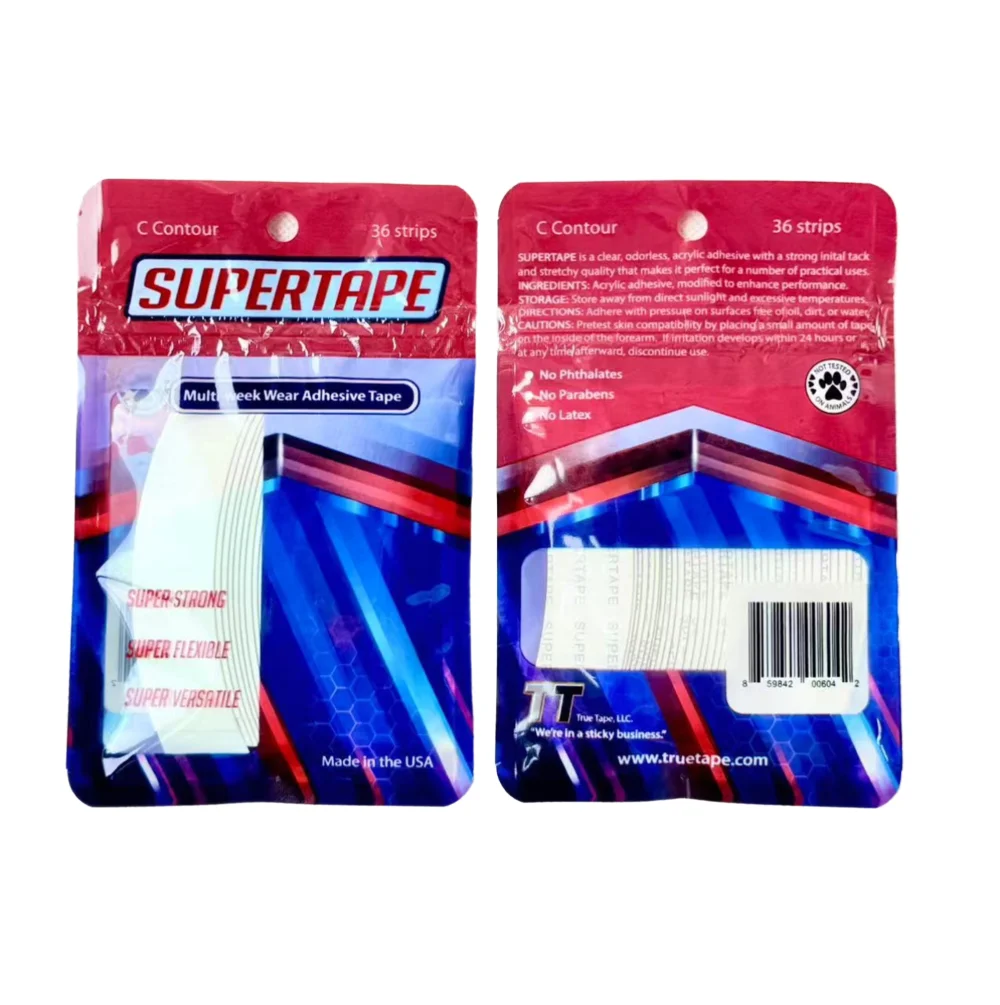 36 شرائط سوبر الشريط C-Contour الترا عقد شريط لاصق على الوجهين مقاوم للماء نظام الشعر القوي الشريط للشعر المستعار