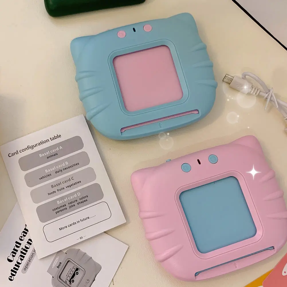 1 Set di carte per l'apprendimento dell'inglese Macchina per l'apprendimento dei bambini Riconoscimento delle parole Gioco divertente Strumento per la conoscenza delle immagini dei bambini educativi precoci