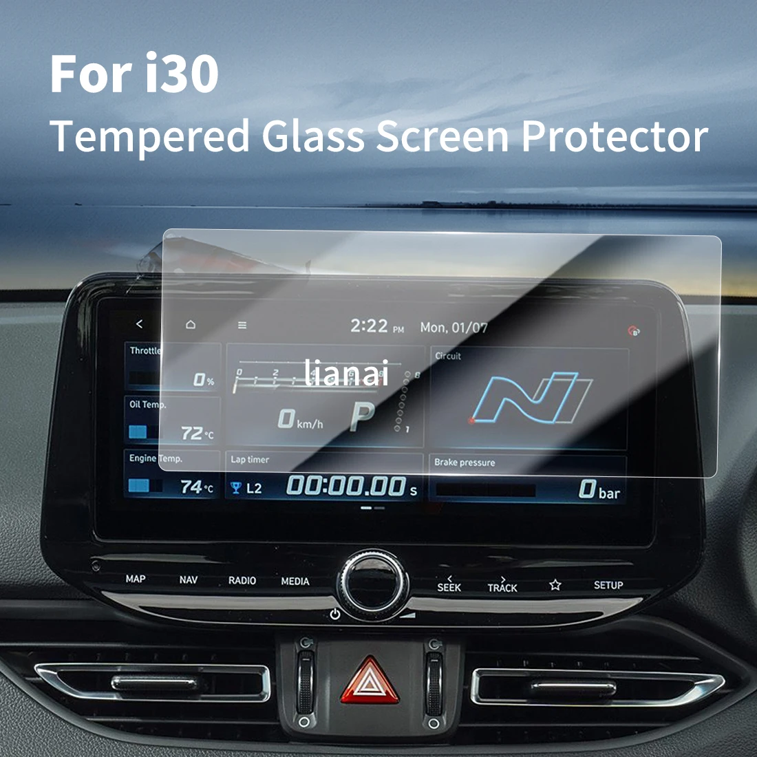 Carplay Screen Protector Tempered Glass Protective Film Navigator Protection Auto Car Stickers Accessories For 24 modern I30