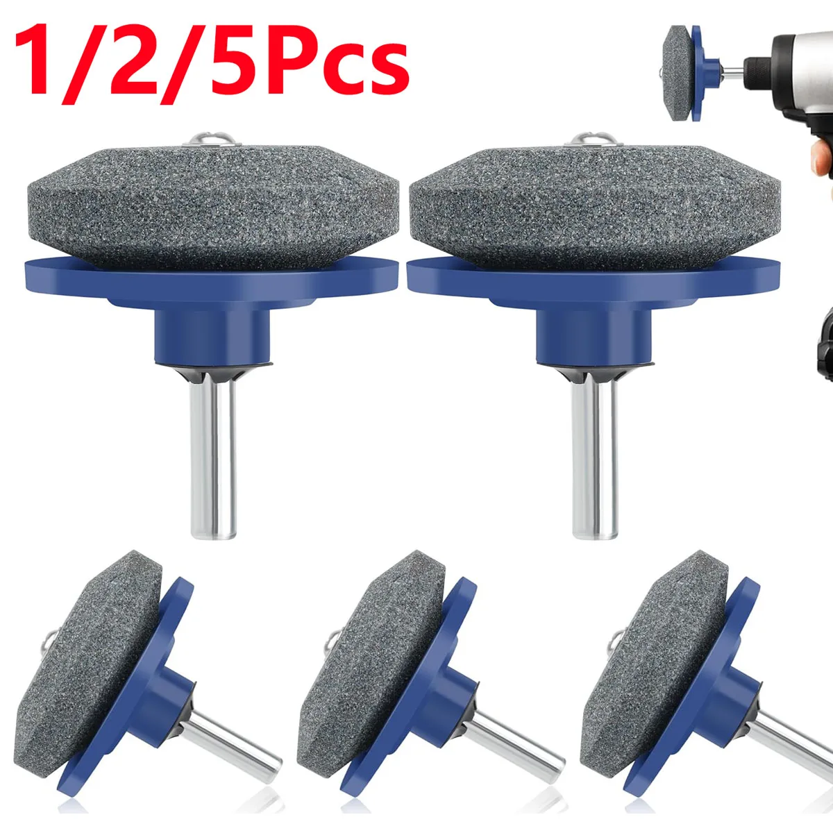 1/2/5Pcs Lawn Mower Sharpener Stone Blade Grinding Electric Trimmer Sharpener Wind Power Mower Wear Resistant Grinding Head Tool