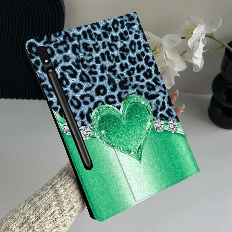 

Cartoon Leopard Heart Case Tablet Case For Samsung Galaxy Tab S7 S8 S9 S10 FE Lite Gift