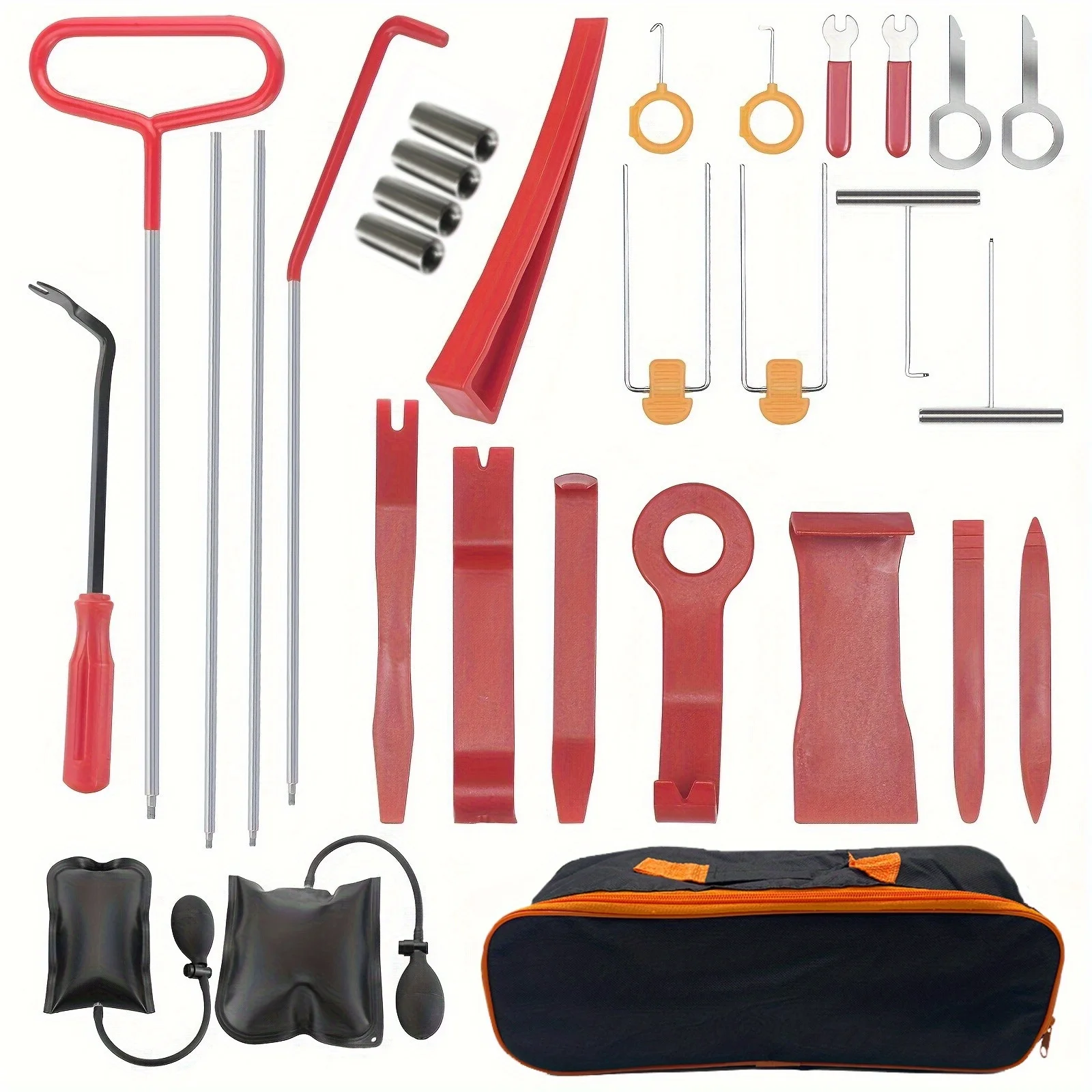 

New Emergency Car Tool Kit Long Reach Grabber Air Wedge Bag Pump Emergency Key Hook Tool For Car Truck, Without Battery