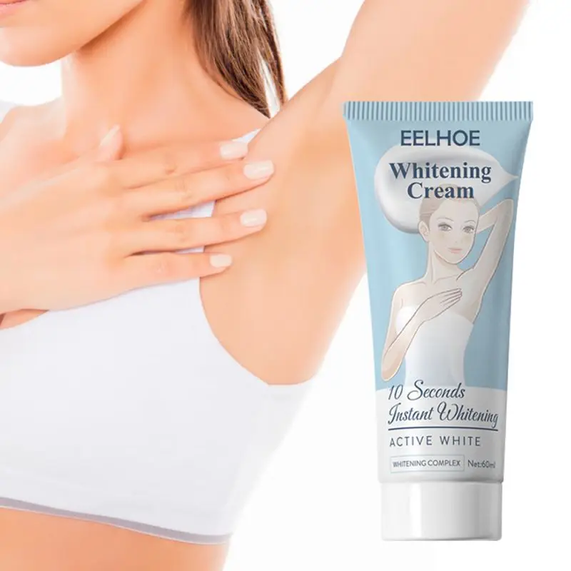 60ml Instant Whitening Body Cream Bleaching Armpit Knees Elbows Private Areas Blemish Brighten Skin Tone Sensitive Beauty Health