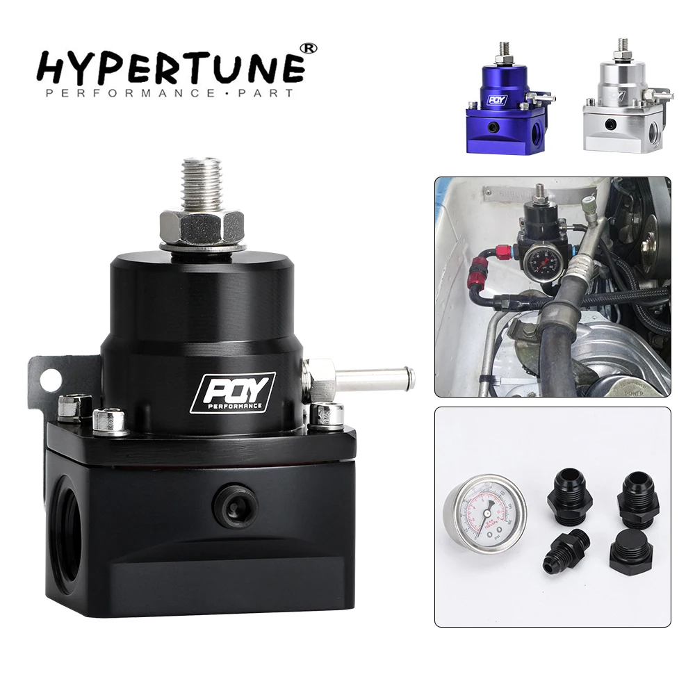 Hypertune - AN8 high pressure fuel regulator w/ boost - 8AN 8/8/6 EFI Fuel Pressure Regulator with gauge HT7855