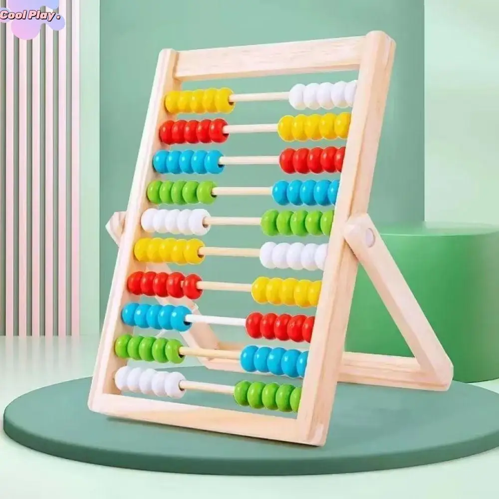 

Calculating Beads Wooden Educational Counting Toy 100 Beads Wooden Number Arithmetic Abacus Montessori Puzzle Toy