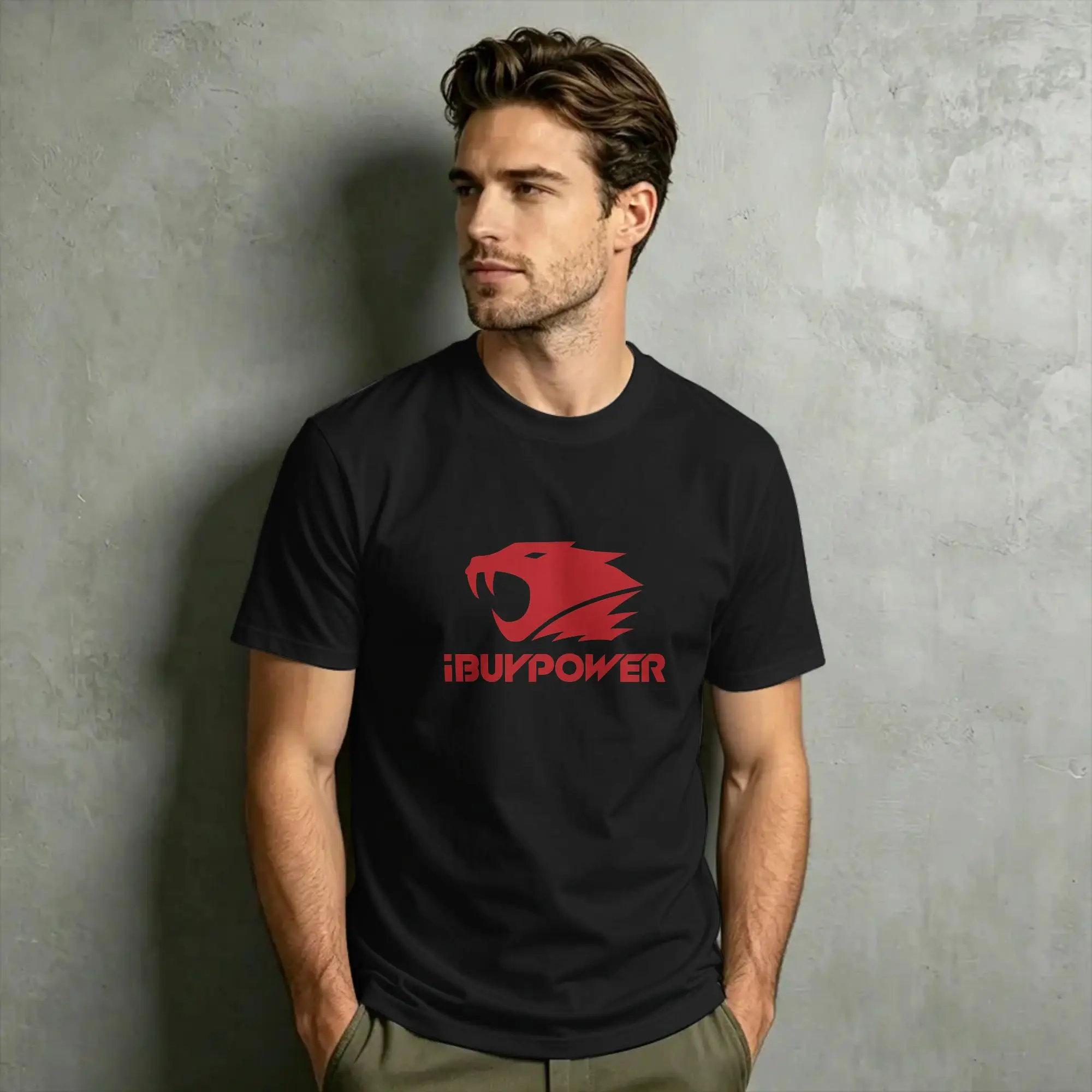 iBuyPower Team Herren-T-Shirt cs go Casual Tees Kurzarm-T-Shirts mit Rundhalsausschnitt aus Baumwolle, einzigartige Kleidung