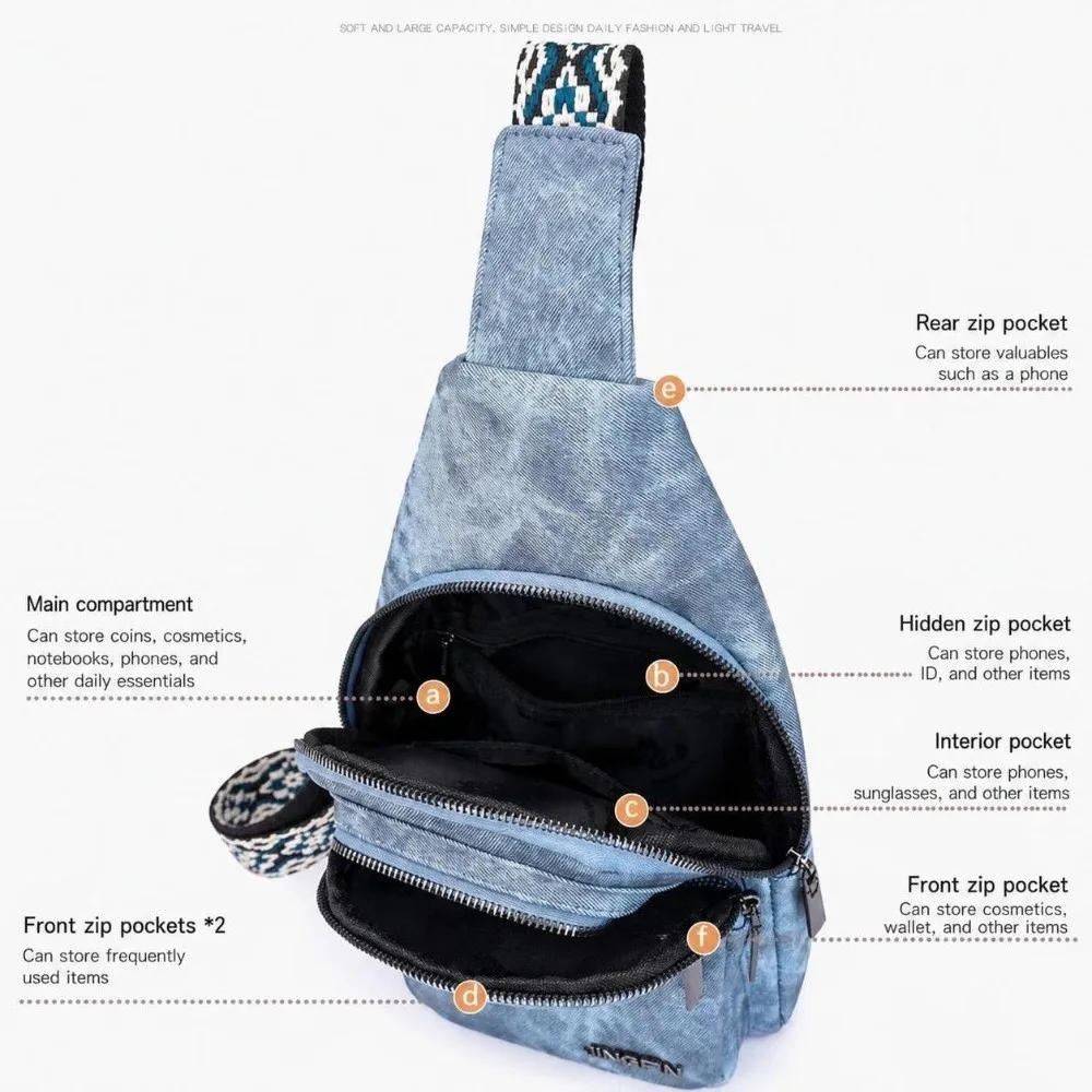 Fashion PU Leather Chest Bags Versatile Soft Crossbody Bags Portable Sling Packs For Men view 3