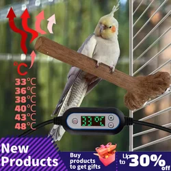 Heating Bird Perch Bite Resistant Bird Cage Accessories Parrot Stand Bird Warmer Branch for Medium Large Small Parakeet Budgies