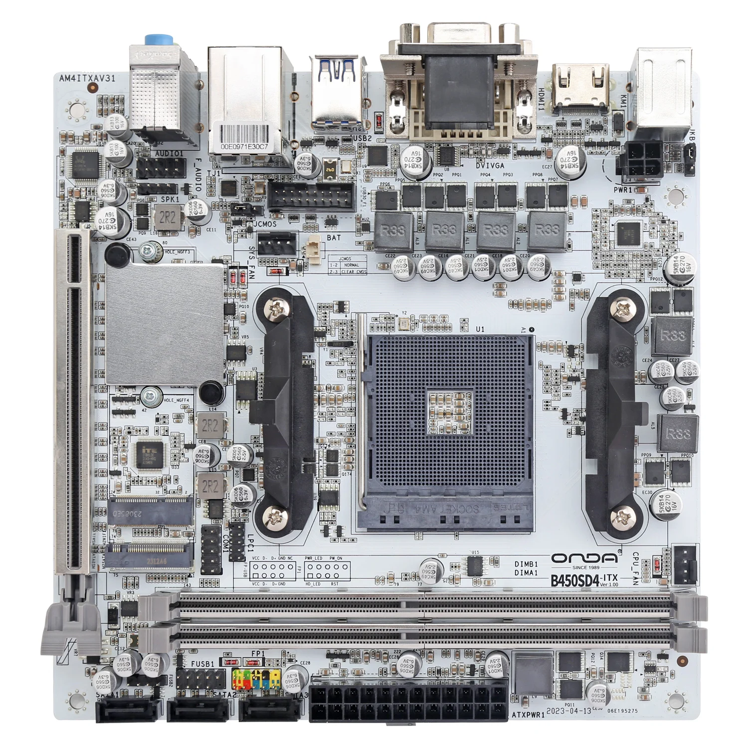 Imagem -01 - Placa-mãe para Ryzen Athlon Itx B450 3ª Geração B450sd4-itx-w B450i 5500 5600 4500 4600g
