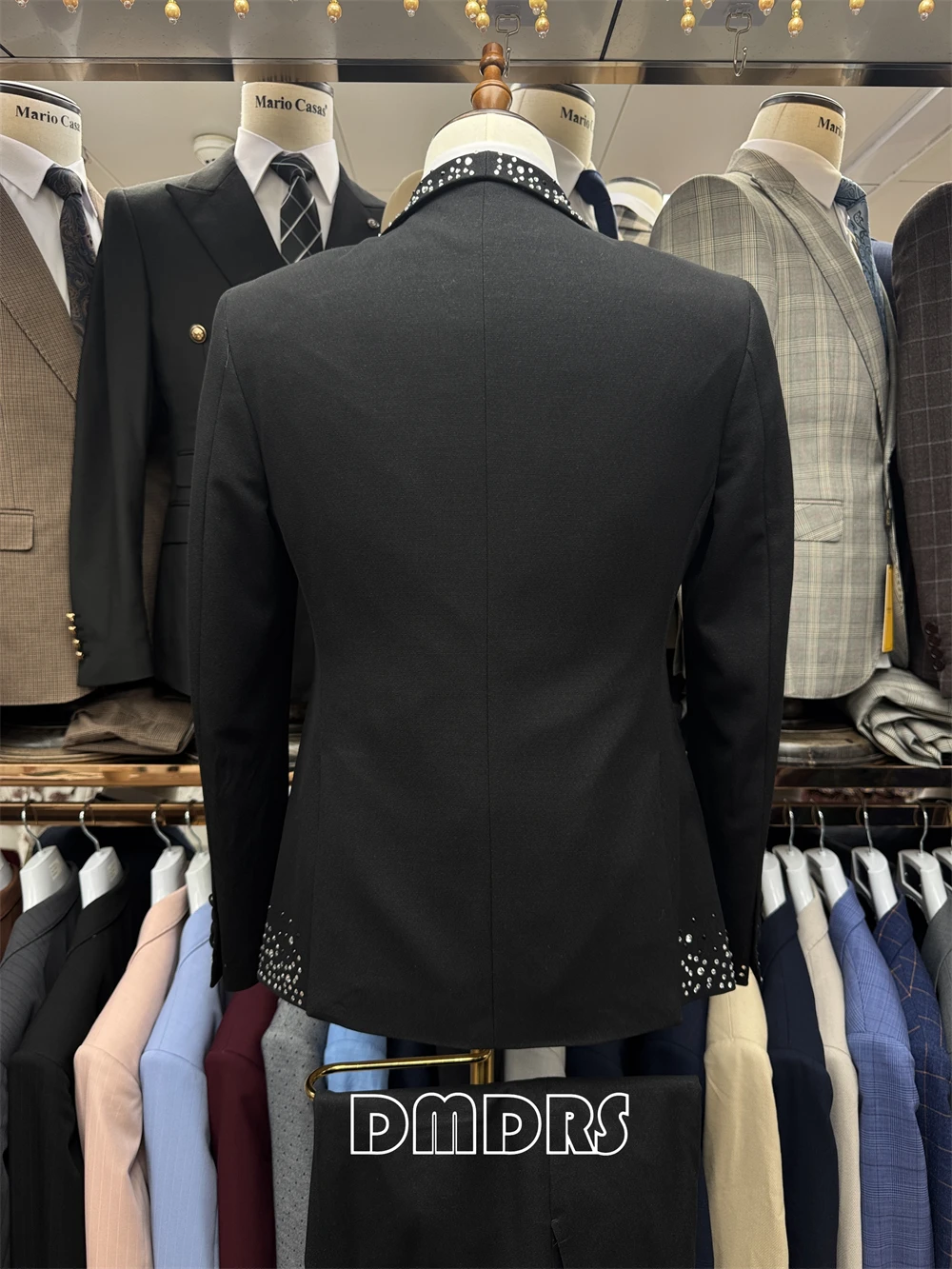Latest Release Crystals Suit Set for Men XS-3XL Men's Luxury Formal Suit Set, 3-Piece Tuxedo Set, Blazer Vest Pants Set Slim Fit