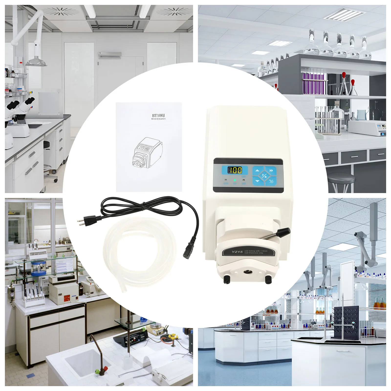 

YZ15-13A Peristaltic Machine 0.07-380m/Min Lab Dosing Pump with LED Display Liquid Delivery Pump for Research Testing Industry