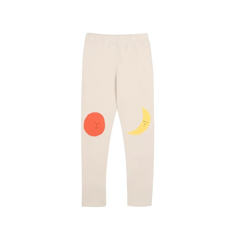 2025 جديد لطيف الكرتون طباعة طماق للأطفال الفتيات الخريف الشتاء الأزرق المشمش لينة وصديقة للبشرة الطفل بناطيل ضيقة W5178