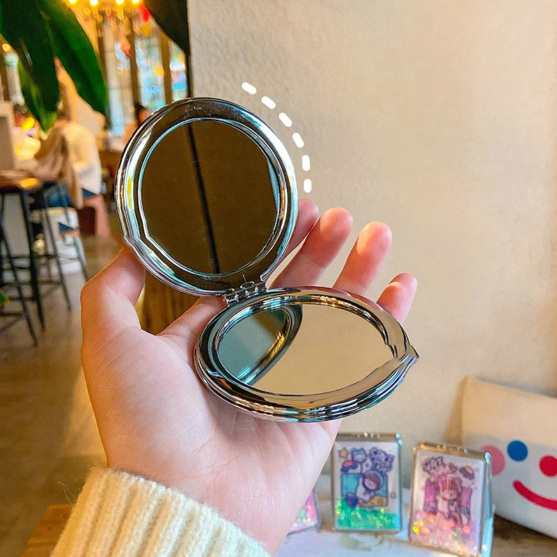 L421  Mini Makeup Compact Pocket Cartoon Mirror Portable Two-side Folding Make Up Mirror Women Cosmetic Mirrors for Gift