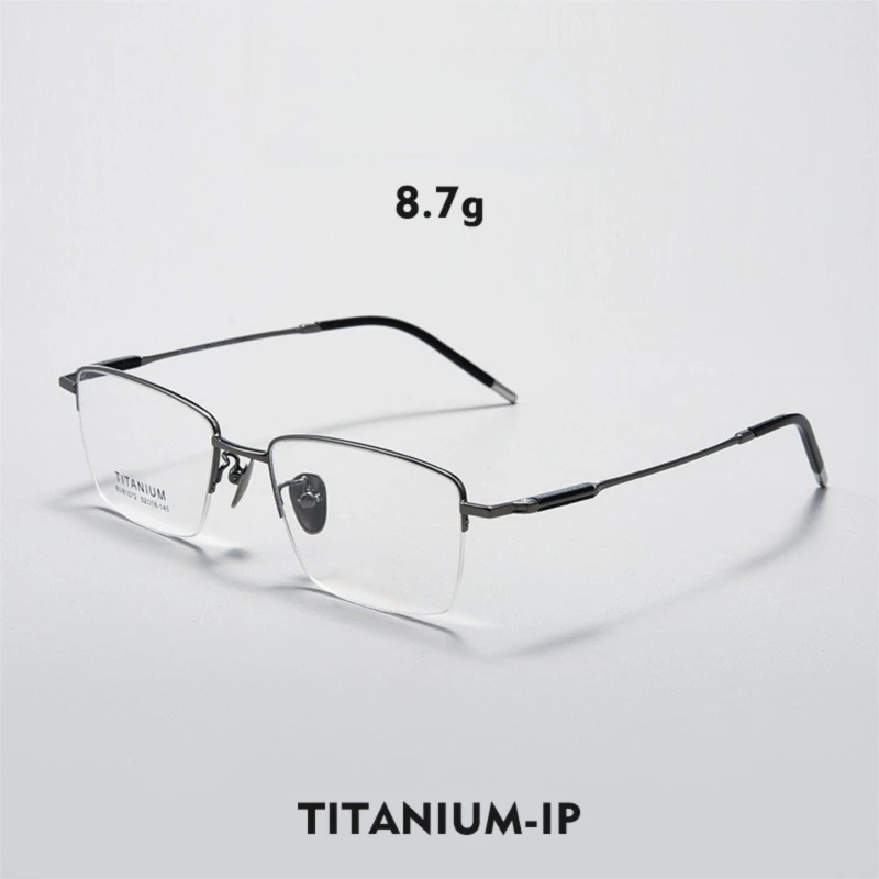 New Executive Business Men's Myopia Glasses 8g Ultra-Light Gold Wire Half-Rim Frame Titanium Alloy Stylish&Comfortable Design