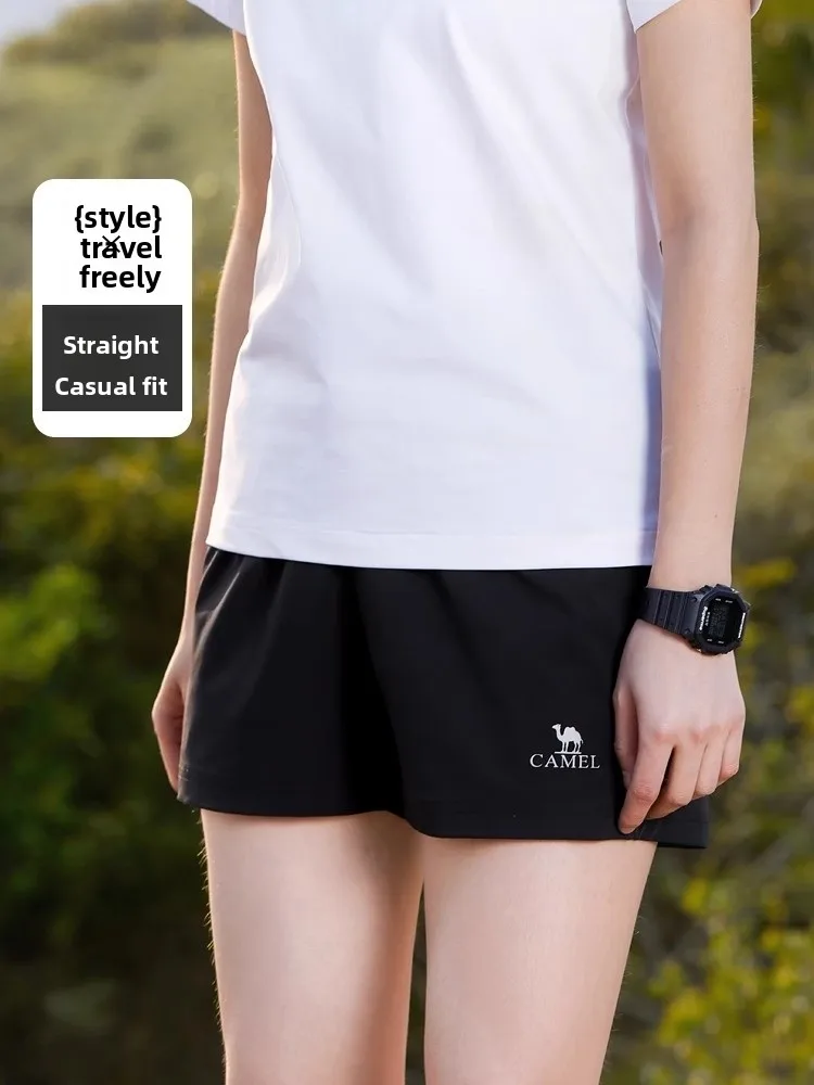 

Camel Women's Qui Dry Sports orts Lightweight Breathable Loose Straight Casual Five-Quarter Pants Summer 2025 New Arrival