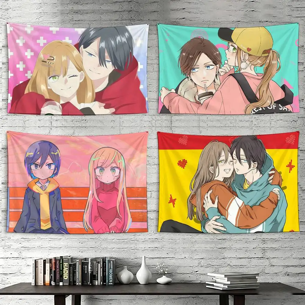 

My Love Story With Yamada-kun At Lv999 Flags Wall Hanging Tapestry Outdoor Garage Room Decorative flag Background Blanket