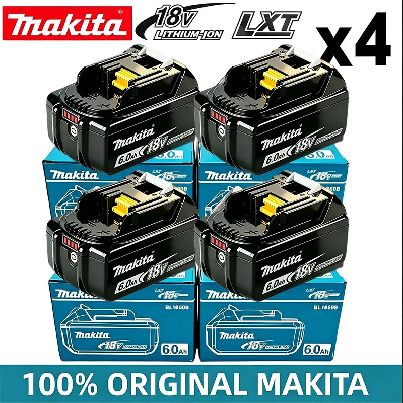 18V 6.0Ah Genuine Makita BL1860B LXT Battery , Original Lithium‑ion Battery Kit For Makita Garden & Construction Power Tools