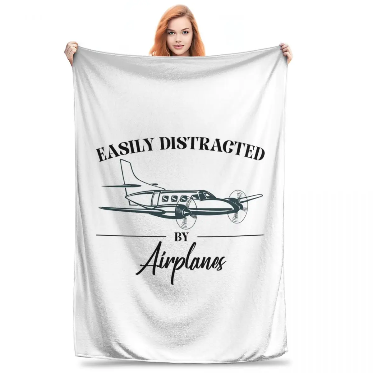 Easily Distracted By Airplanes Classic Blankets Fleece Multi-function Throw Blankets Throw Blanket For Home Throws Bedspread