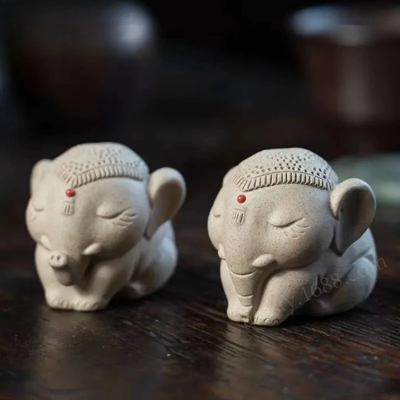

Бутик Yixing: Фигурка слона из фиолетовой глины для чайной церемонии, украшение для дома, ручная работа, скульптура, декор для чайной церемонии, чайная посуда