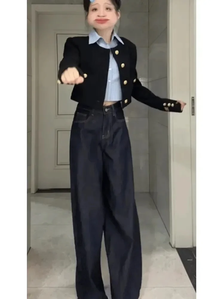 

Джинсы для женщин с высокой талией, качественный текстурный материал, удобный, прочный, износостойкий, против морщин, прочный, тяжелый, полный