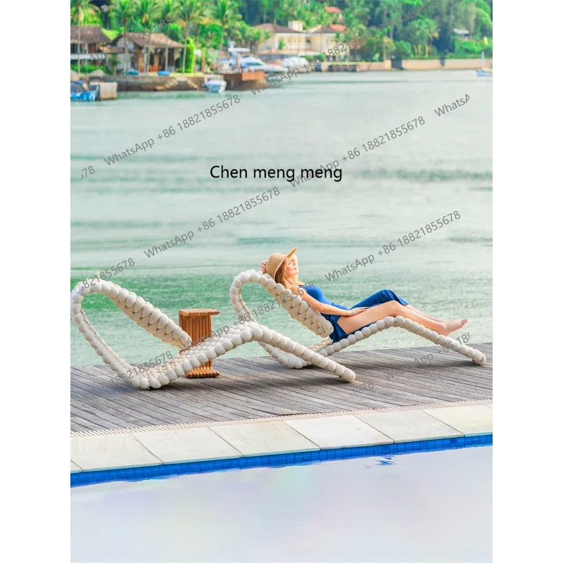 Outdoor bed rattan courtyard villa outdoor hotel B & B open-air rain and sun protection furniture