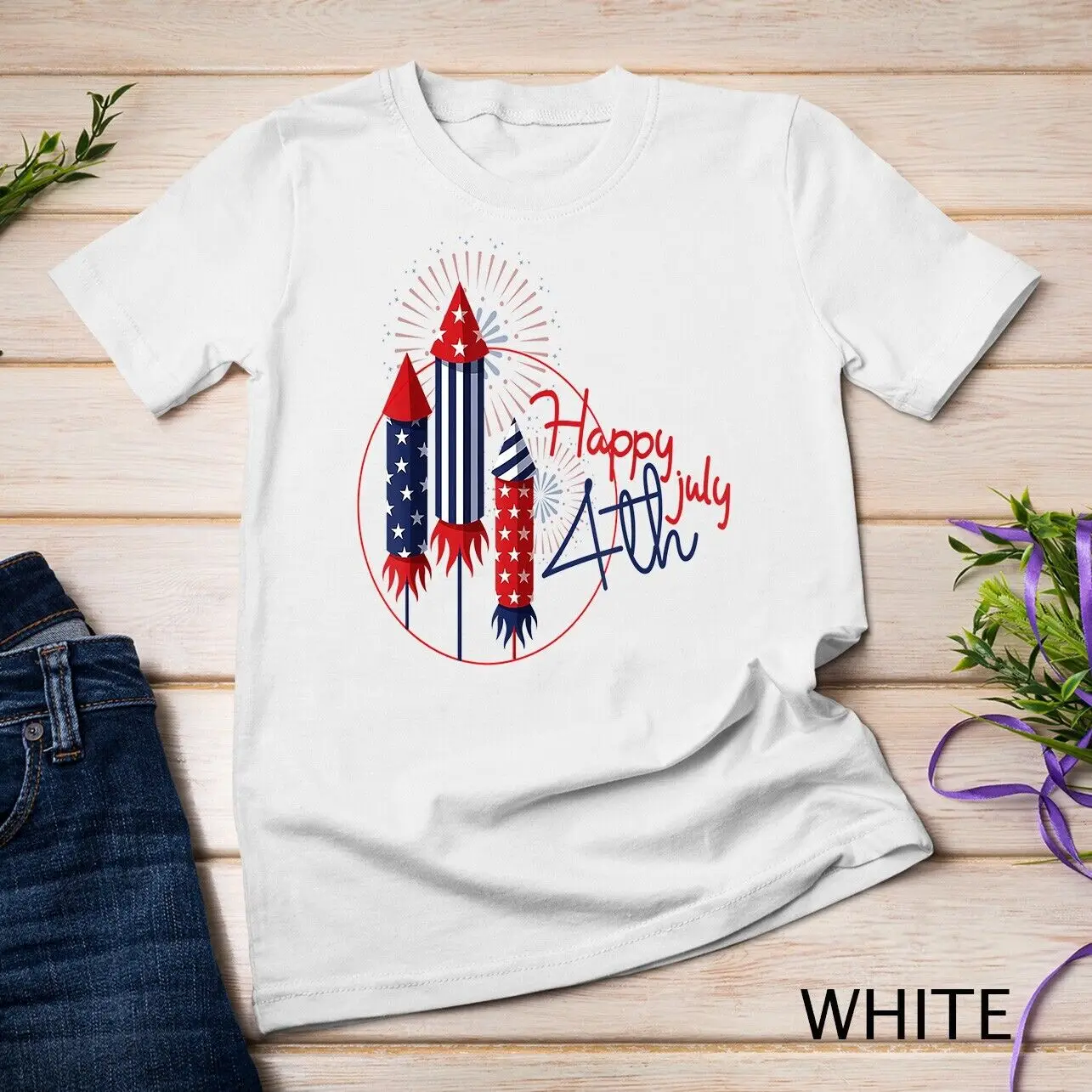 Happy 4th Of July American - Fireworks Patriotic Outfits T-Shirt Unisex T-shirt