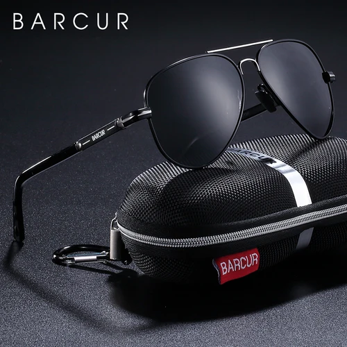 Imagen 2 del producto BARCUR-Gafas de sol polarizadas para hombres, lentes de aviador, accesorios para conducir, pescar, senderismo