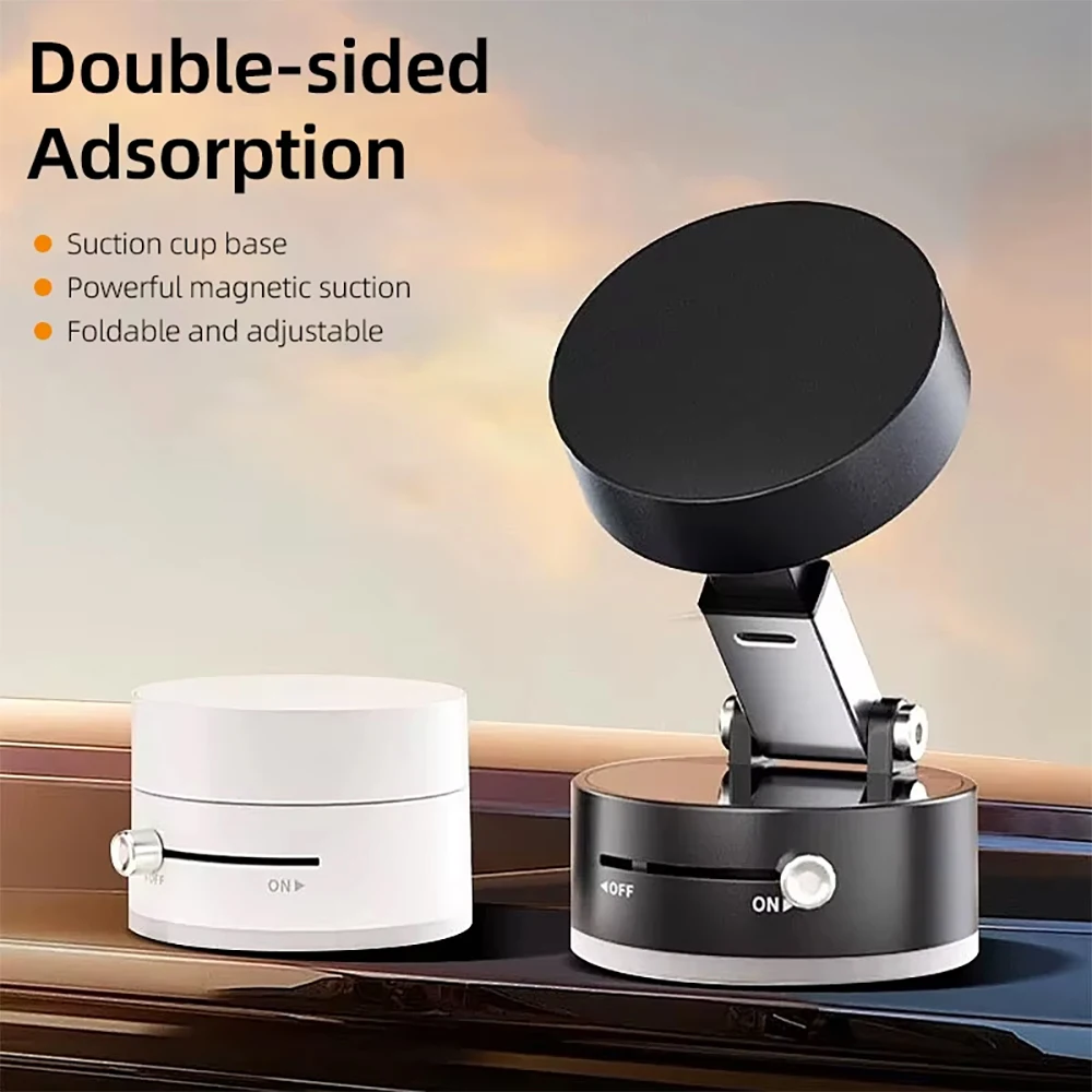 

Mini Vacuum Double Side Magnetic Suction Cup Holder For iPhone Universal Android Smartphone Foldable Kitchen Lazy Phone Bracket