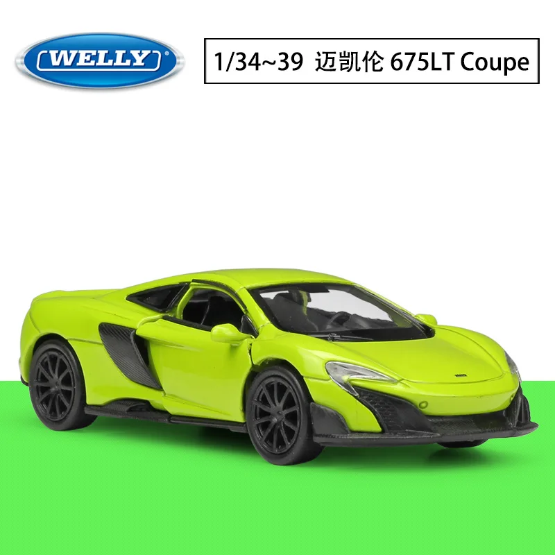 

Модель автомобиля WELLY 1/36 McLaren 675LT Coupe из сплава, с функцией отката, для самостоятельной сборки, игрушка-модель для создания сцен, подарок ручной работы, украшение