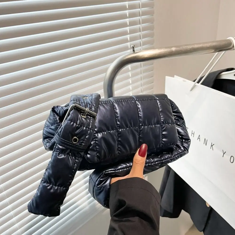 

Зимняя космическая хлопковая сумка в корейском стиле, легкая женская сумка на плечо с пышным пухом, стеганая водонепроницаемая маленькая квадратная сумка для женщин