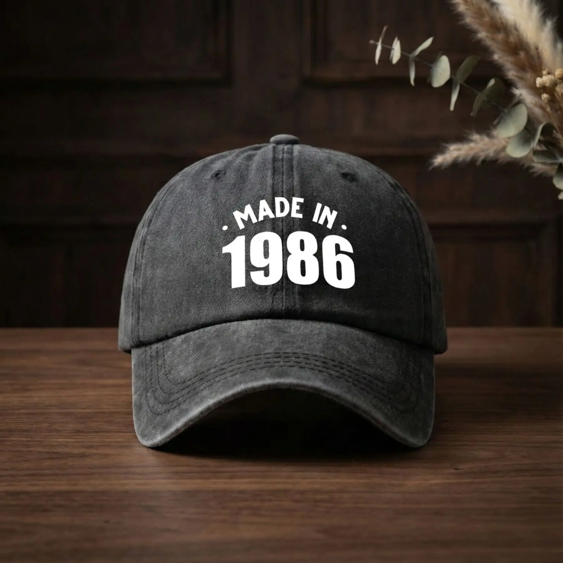 Made in 1986 A Nostalgic Design Men's and Women's Outdoor Baseball Cap Driving Hat Breathable Hat Fishing Sports Cap Printed