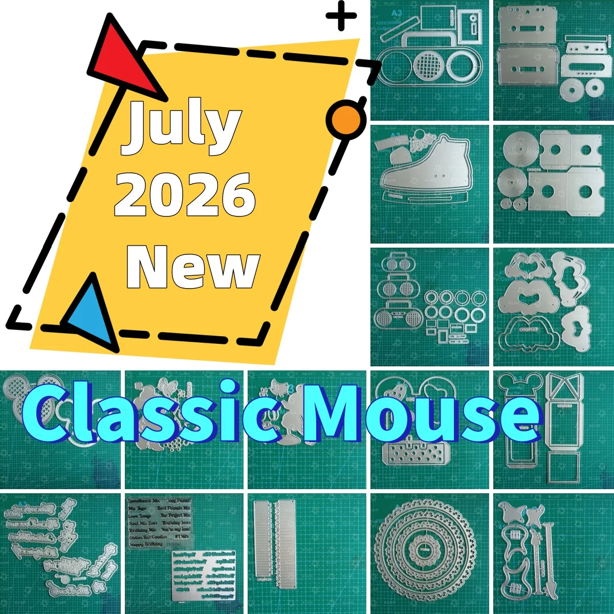 New Classic Mouse Radio Skates Metal Cutting Dies Clear Stamps  For DIY Decorating Scrapbook Paper Embossing Craft July 2026