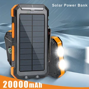 Portable solar energy bank with SOS flashlight, outer battery, fast charging, waterproof, large capacity, 20000mah 8 Main Sales Power Bank Solar Energy - №4