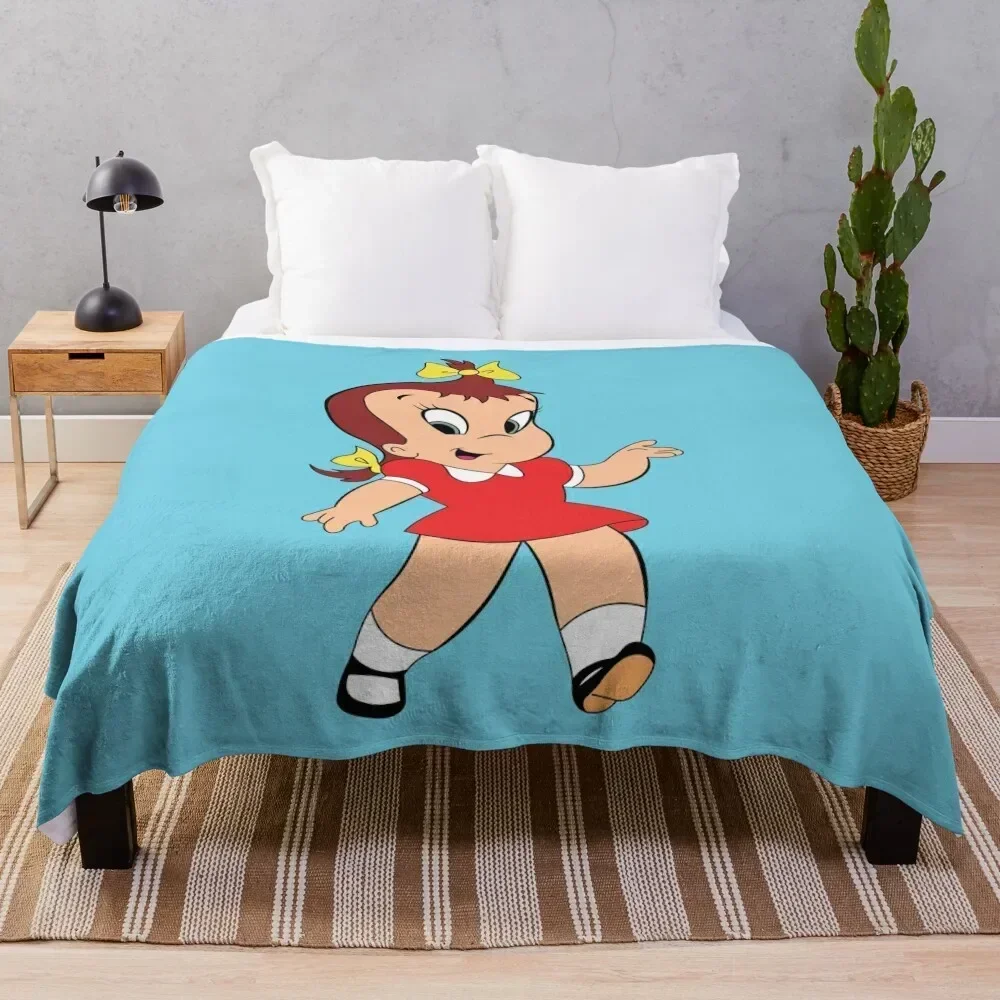 Little Audrey cartoon Throw Blanket Thin Soft Blanket for Summer Night Sleeping