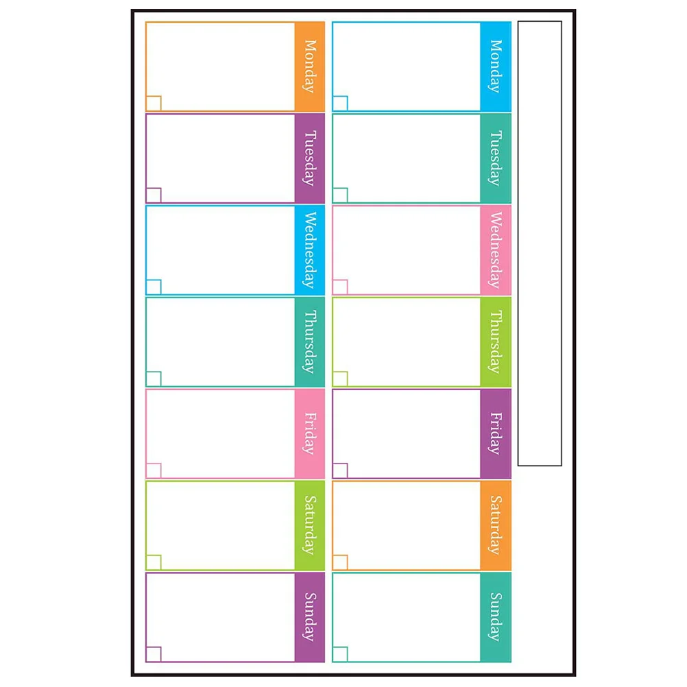 Sticky Weekly Dry Erase Board Adhesive Whiteboard Calendar Erasable Weekly Planner Message Notepad for Wall Fridge Refrigerator