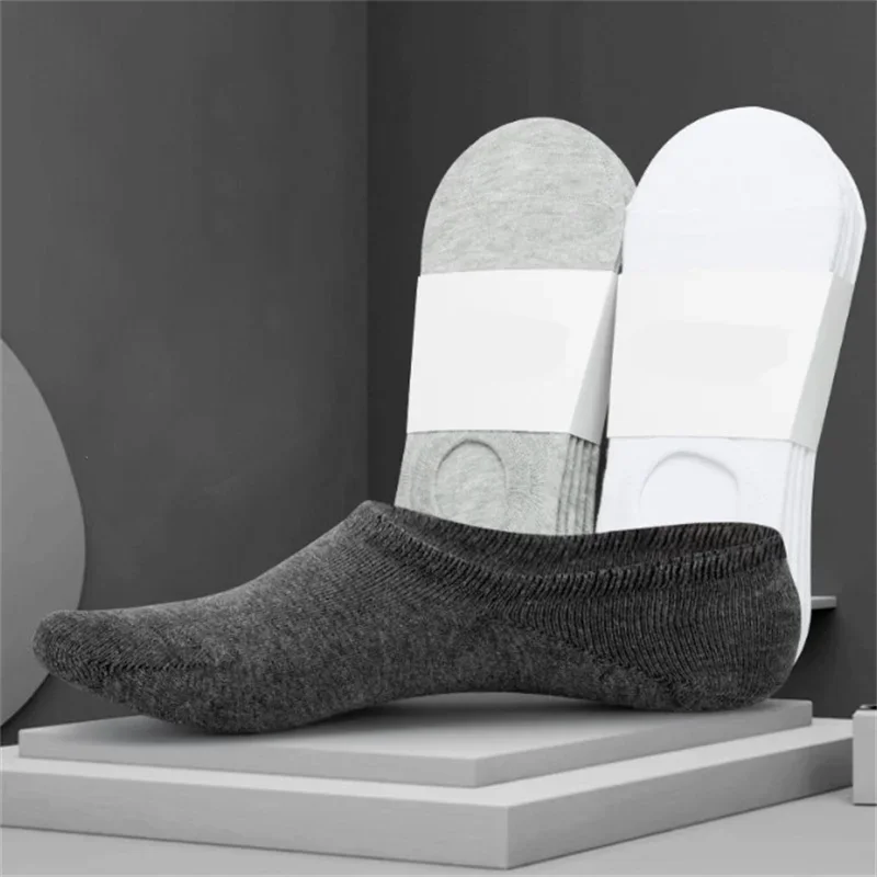 1/5/10/20 pares de calcetines náuticos de verano y otoño para hombres y mujeres, calcetines invisibles de algodón de silicona antideslizantes, calcetines tobilleros para hombre, zapatillas