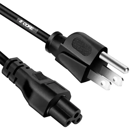 Cable de alimentación de pared de CA no polarizado de 3 clavijas de 12 pies para HP Dell Samsung Sony Asus Acer Toshiba cargador de ordenador portátil Monitor LCD LED