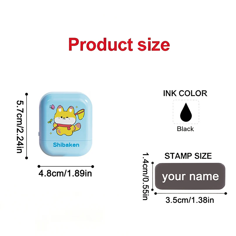 Cartoon Custom Kids Name Stamp Signature Customized Name Stamp Eco-friendly Ink Clothing Label For School Personalized Text Seal