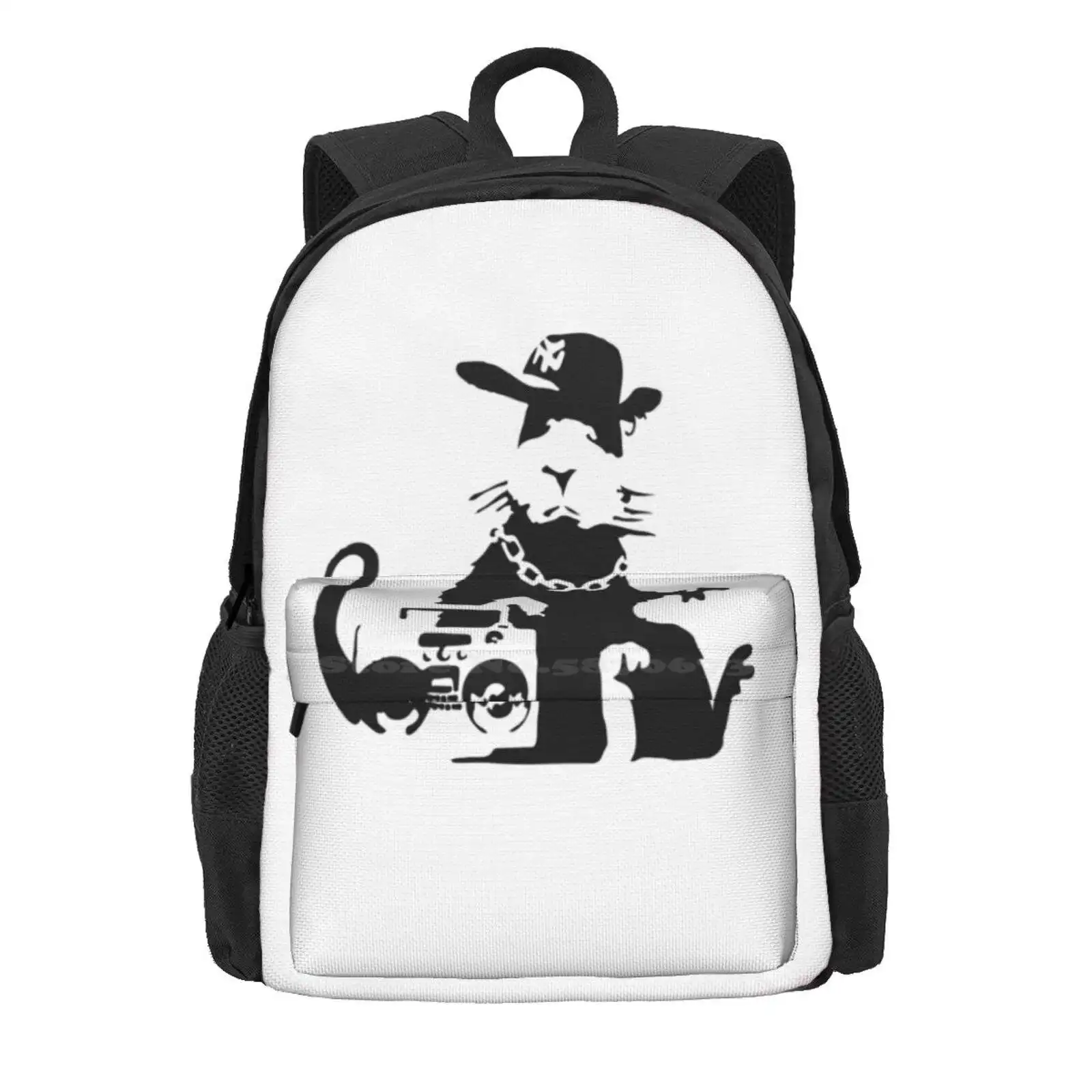 Gangsta Rat - Banksy Graffiti Hot Sale Schoolbag Backpack Fashion Bags Banksy Rats Street Art Graffiti Wall Artist Stencil