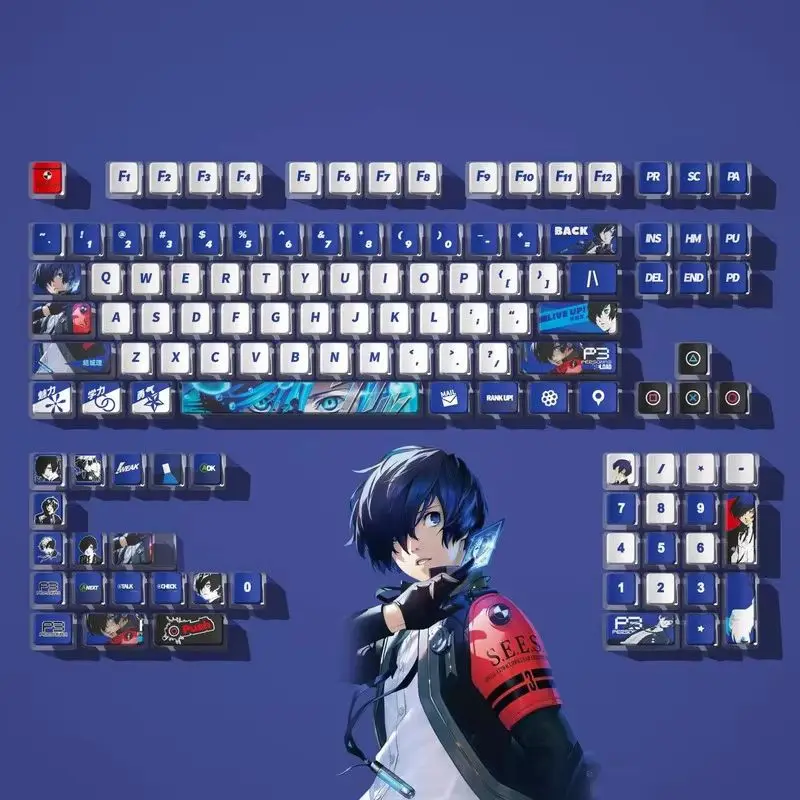 

Persona 3: Reload Castle Колпачки для ключей в стиле аниме 122 клавиши OEM Cherry Profile Heat Sublimation PBT для игровых периферийных колпачков для ПК