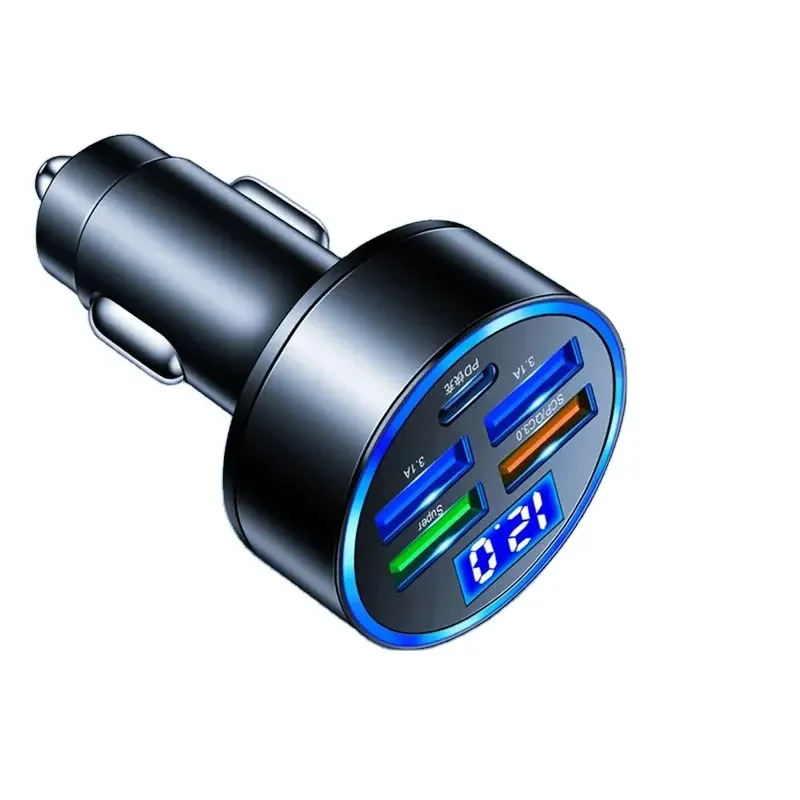 

High Quality 6A Dual USB Port Car Charger QC3.0 Fast Charging 30W Output Power Car Cigarette Lighter Adapter OTP OVP Protection
