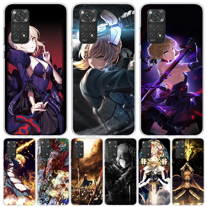 Fate Zero Stay Night Saber Case Phone Cover for Xiaomi Redmi Note 13 12S 12 11S 11 11T 11E 10S 10 Pro Plus 9S 9 8T 8 5G Trend Fu