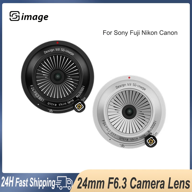 SGIMAGE 24 مللي متر F6.3 عدسة الكاميرا الإطار الكامل دليل التركيز الرجعية رقيقة جدا التصوير عدسة لسوني فوجي نيكون كانون L-mount