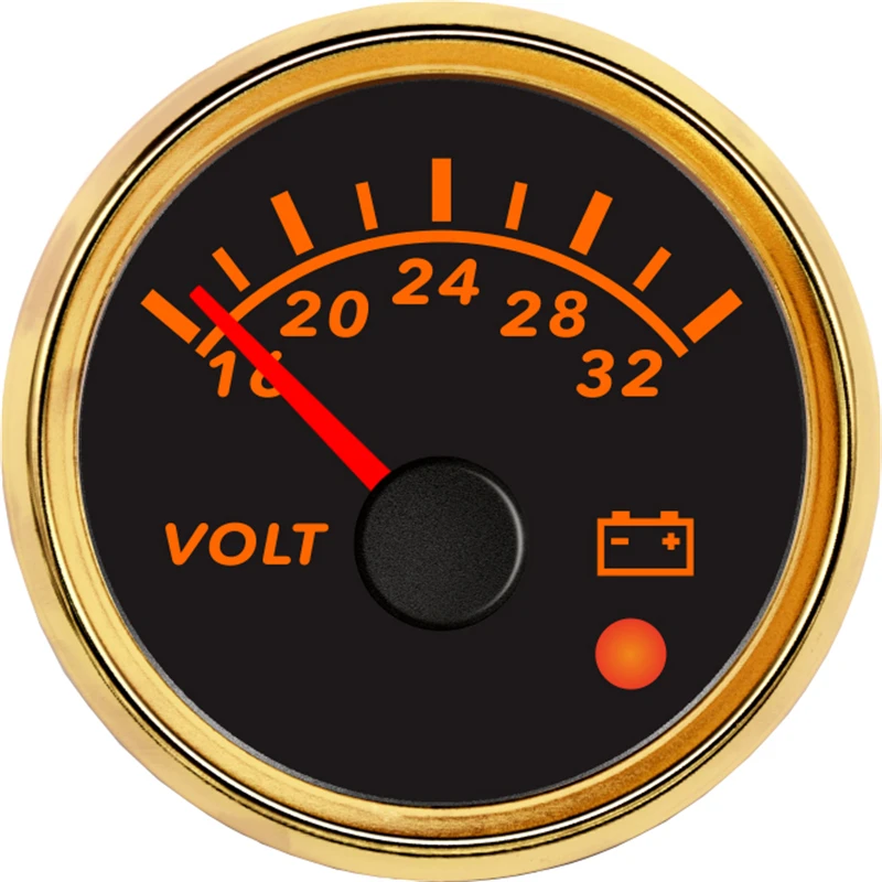 

Новое поступление, 52 мм указатели напряжения, белые вольтметры 16-32 В, дисплей, вольтметры с сигнализацией и красной Желтой подсветкой для авто, лодки