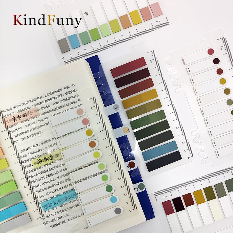 KindFuny-علامات تبويب مؤشر الفلورسنت شفافة ، ملاحظة لاصقة للحيوانات الأليفة لملصقات مخطط الصفحات ، أدوات مكتبية ، من من نوع KindFuny