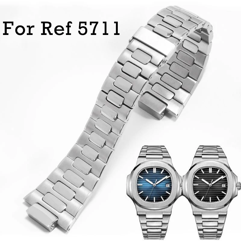 25-13mm Stainless Steel Watch Strap For Patek Philippe Nautilus 5711 5726 Series Bracelet Metal With Folding Clasp Watchband