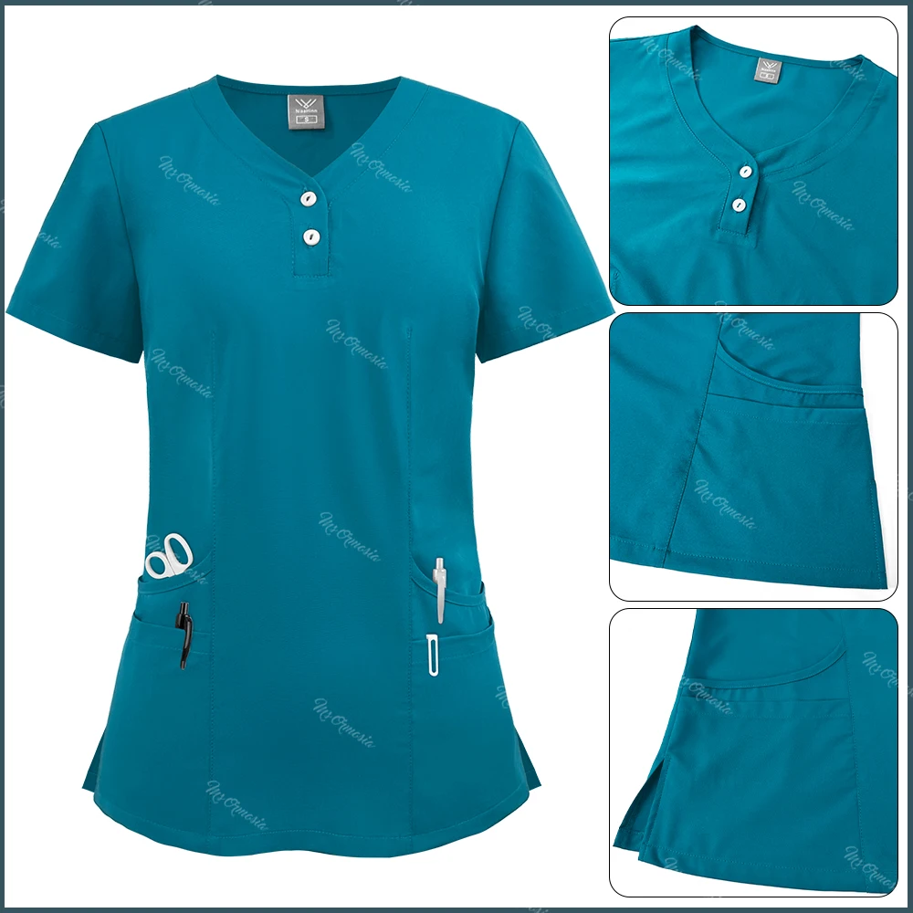 Uniforme Clinique Multicolore Brcorporelle pour Femme, Haut et Pantalon de Poche, Uniformes de Soins Infirmiers Médicaux, Vêtements de Travail de miles, Ensemble de Vêtements de Médecin, Nouvelle Mode