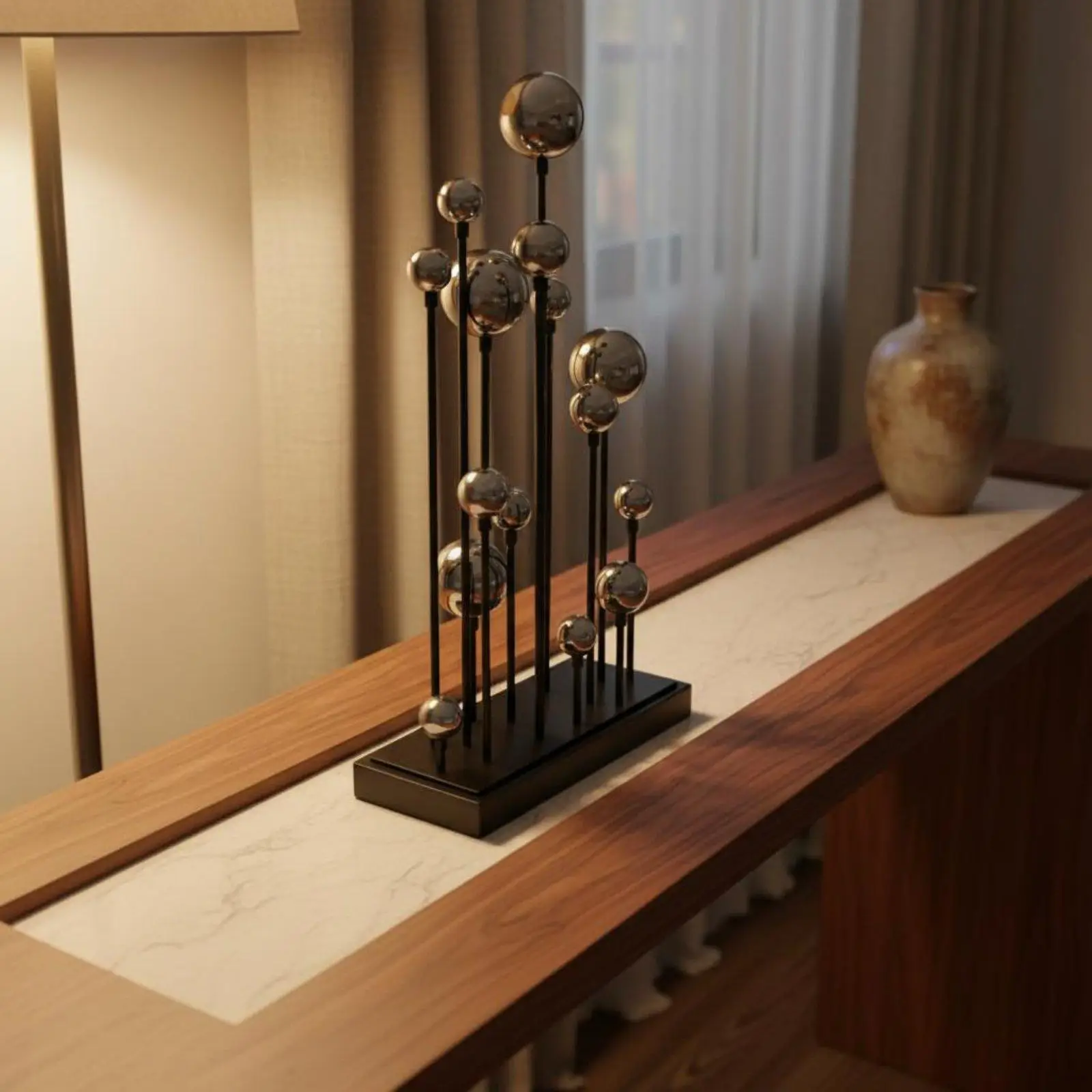 Ball Sculpture Gift Idea Table Ornament Polished Surface for Office
